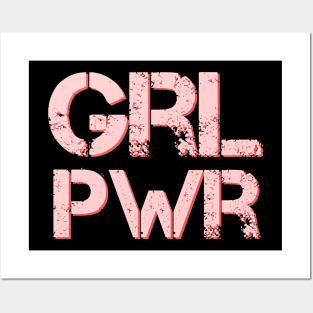 Grl Pwr - Girl Power - Minimal Feminist Typography Posters and Art